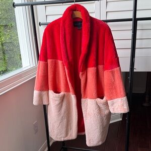 French Connection Red and Peach Teddy Jacket